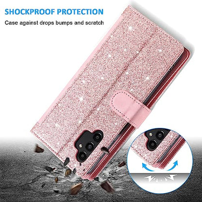 EYZUTAK Wallet Phone Case for Samsung Galaxy A13 5G/4G/A04S, Retro Matte 9 Card Holder Slots Zipper Pocket Case PU Leather Magnetic Closure Kickstand Wrist Strap Shockproof Folio Flip - Rose Gold - color: Rose Gold, size: Samsung Galaxy A13/A04S