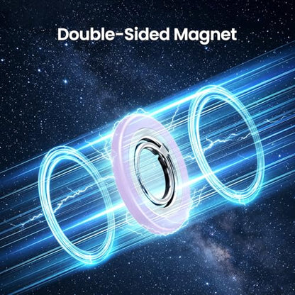 Magnetic Phone Ring Holder Grip Stand Dual Magnet Strong Magnetic Force - color: Purple