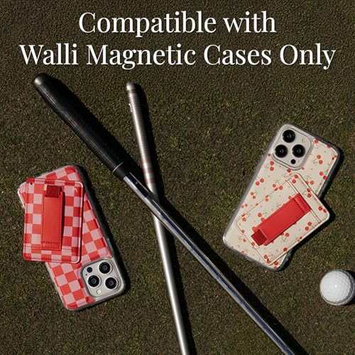 Walli Cases Magnetic Wallet, Slim Card Holder, Kickstand Finger Strap - color: Berry Bliss