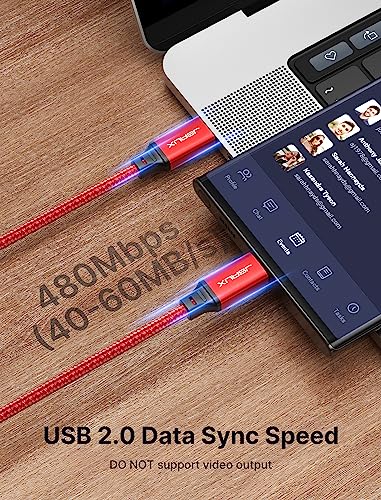 JSAUX 100W USB C to USB C Cable [2-Pack 6.6FT], PD Fast Charging, Red - color: Red, size: 6.6ft+6.6ft