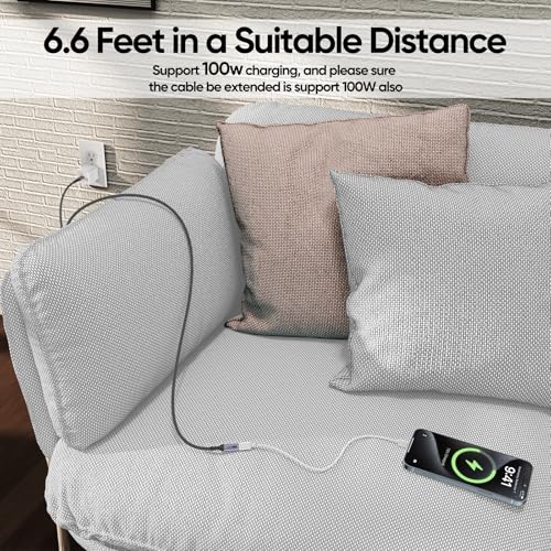 USB C Extension Cable 6.6ft, 4K@60Hz Video/10Gbps Data Transfer/100W Charge - size: 6.6 Feet