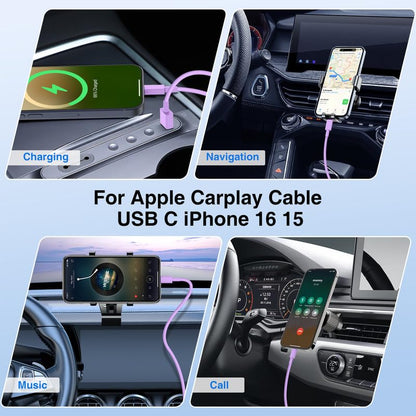 40W USB C Car Charger, Dual Port USB-C & USB-A Car Fast Charging Adapter - color: Purple, size: 3ft