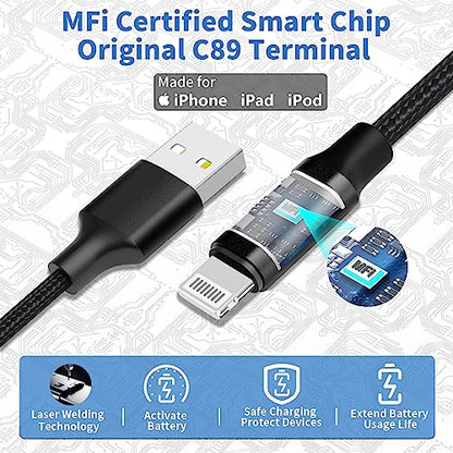 Apple MFi Certified iPhone Car Charger Fast Charging 4.8A Car Phone Charger - color: Ebony Black