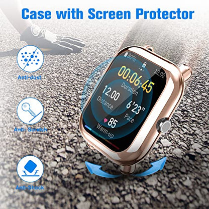 Fintie 3 Packs Case Compatible with Amazfit Bip U Pro/S/Lite/1S/GTS 2 Mini - color: Black+Clear+Rose Gold