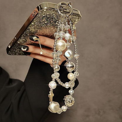 Phone Wrist Strap,Marble Beaded Phone Charm with Tether Tab,Hands-Free Wrist Strap (F) - color: F