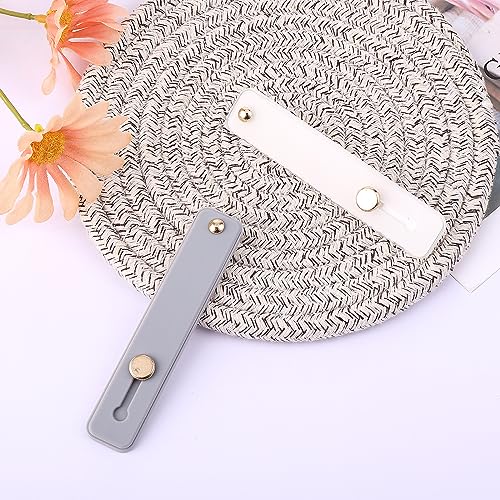WLLHYF 2Pcs Phone Loop Finger Holder, Silicone Phone Grip Phone Finger Strap Stand Universal Portable Finger Kickstand for Most Smartphones (2pcs-Grey/White) - color: grey/white