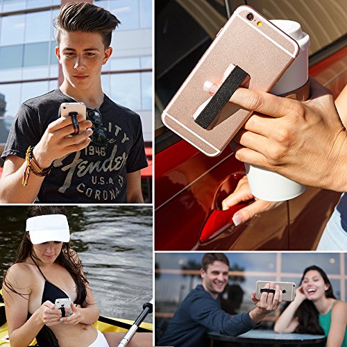 LOVEHANDLE Original Phone Grip - Black Strap, White Base