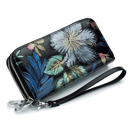 GOIACII Women's Wallet RFID Blocking Leather Wristlet - color: B01 Mangnolia