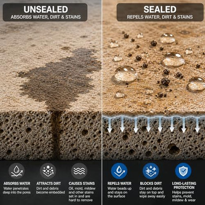 Wet Look Stone & Concrete Sealer, High Gloss for Pavers & Patios, 4oz Trial - style: Trial Size (4oz)