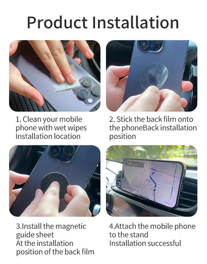 Magnetic Phone Holder for car【2 Packs 】【Strong Magnet】phone holders for your car phone holder Mount for Car【4 Metal Plate】Universal Airvent cell phone car mount for iphone Samsung car accessories