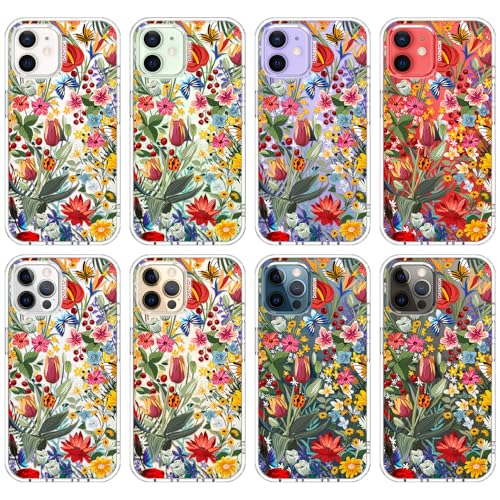 MOSNOVO Case for iPhone 12 & iPhone 12 Pro, [Buffertech 6.6ft Military-Grade Drop Protection] [Anti Peel Off Tech] Clear TPU Bumper Phone Case Cover Design - in The Garden - color: Clear - In The Garden, size: iPhone 12 / iPhone 12 Pro