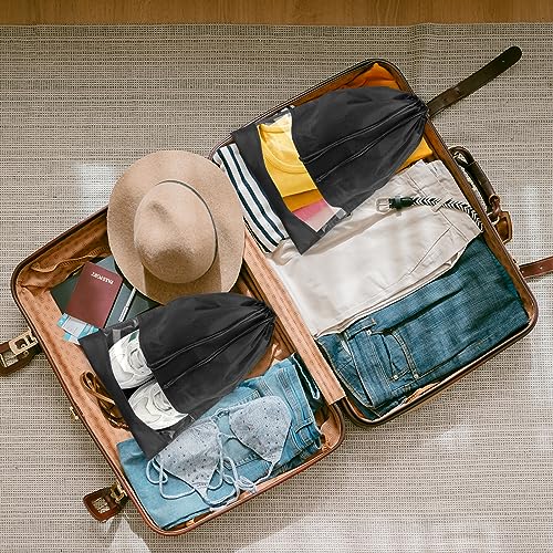 Black Travel Shoe Bags - 5 Pcs Non-Woven Packing Bags with Clear Window | 15.7" x 11.8" Waterproof Dustproof Portable Travel Shoe Storage Bag for Men and Women - color: Black, style: 5 Pack