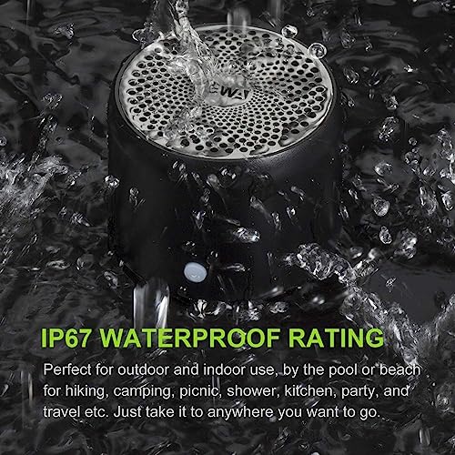 EWA Travel Case Packed, A106 Pro Portable Bluetooth Speaker with Custom Bass Radiator, Brief Design, IP67 Waterproof, Perfect Mini Speaker for Shower, Room, Bike, Car (Black) - color: Black