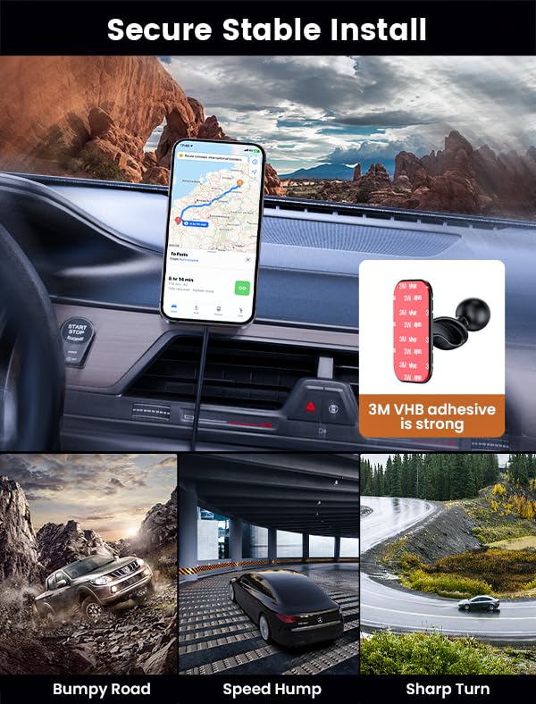 for Magsafe Car Mount Charger 15W LED RGB Car Phone Holder for Dash Vent - color: A Colorful Charger