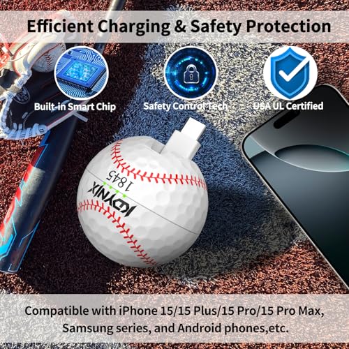 Mini Portable Charger USB C Power Bank 2000mAh Phone Charger Battery Pack Compatible with iPhone 17/17 Air/17 Pro/17 Pro Max/16/16 Plus/16 Pro/16 Pro Max/15 Series, Galaxy Series, Android etc - color: Baseball