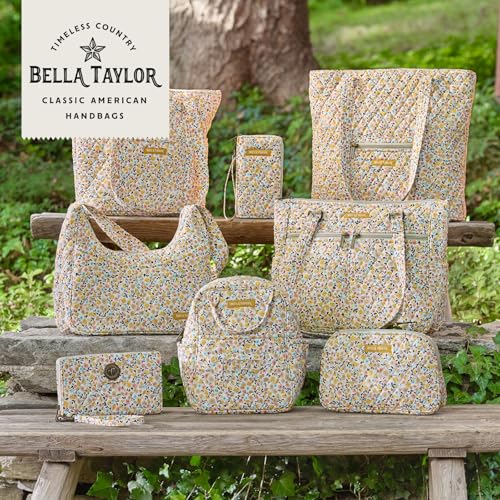 Bella Taylor Cell Phone Wristlet, Quilted Phone Wallet for Women | Lightweight, RFID blocking, phone pocket, built-in wallet, card organizer, coin pocket, secure zipper, quality construction - color: Prairie Meadow