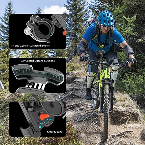Bike Phone Holder Motorcycle Mount - Urtal Stable, One - Hand Operation-Super Stable Metal clip, Bicycle Scooter Handlebar Clamp, Bike Phone Holder Handlebar, Compatible with 4.7''-6.8'' Phone - color: 1 pack