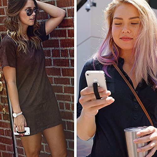 LOVEHANDLE XL Phone + Tablet Grip 2-Pack - Black and Mauve Rose