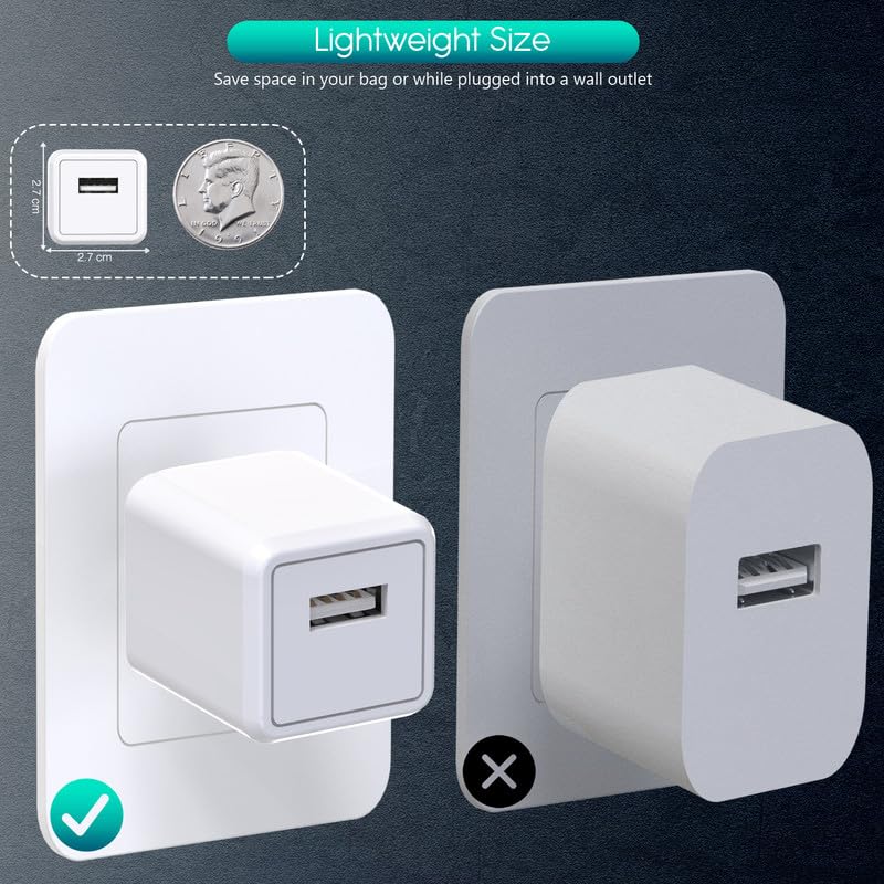 iPhone Charger,Extra Long 2 Pack 10FT Lightning Cable Cube i Phone 12 Charger Charging Transfer Cord Cable with USB Plug Wall Charge Block Travel Adapter for iPhone 14/13/12/11/SE2022/8/7/XS/XR/X/iPad - size: 10FT