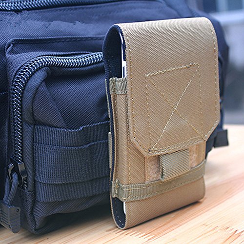 Universal Tactical MOLLE Holster Army Mobile Phone Belt Pouch EDC Security Pack Carry Accessory Kit Waist Bag Case Compatible iPhone 13 Pro X XS Max XR 7 8 6/6s Plus Samsung Galaxy S10 S9 S8 Plus - color: #D (Big)