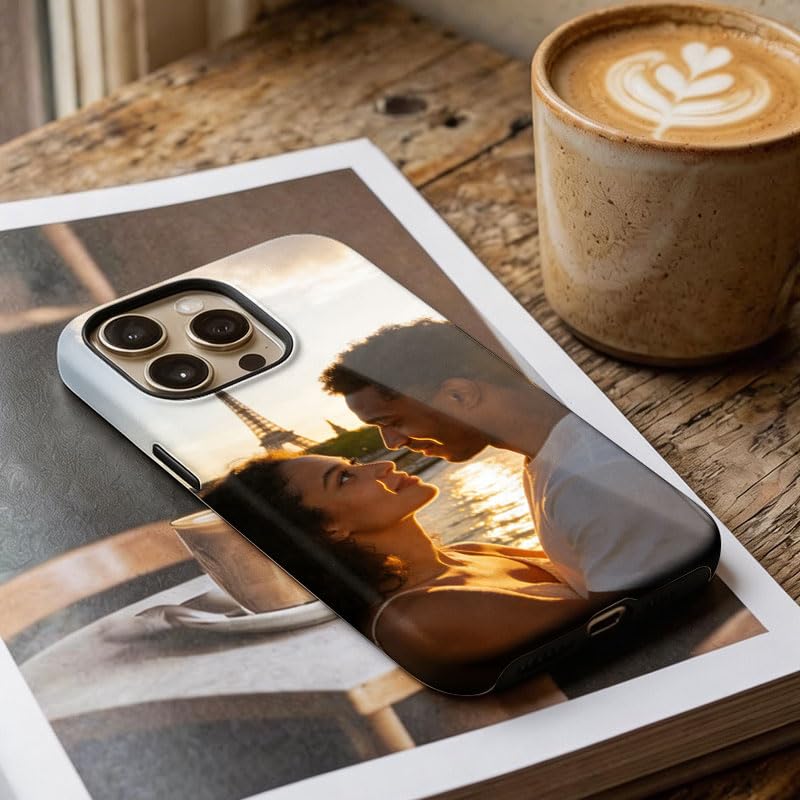 Custom Photo Phone Case Compatible with iPhone 11 Pro Max, Personalized Picture, Dual-Layer Hard Shell, Anti-Slip Drop Protection White
