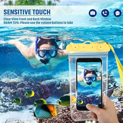 Frienda 12 Pcs Waterproof Phone Pouch Bulk, with Lanyard, Multi-Color | Universal Waterproof Phone Case, Clear Cellphone Dry Bag, Double Seal, up to 6.9 Inch, for Beach Swimming Snorkeling