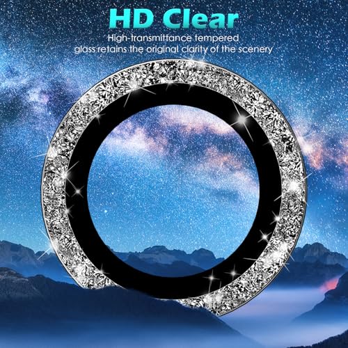 imluckies for Samsung Galaxy S25 Ultra Camera Lens Protector Bling, AR+AF Tempered Glass, 9H Anti-Scratch Metal Individual Lens Cover, HD Clear Camera Accessories - Glitter Titanium Black - color: Bling Black