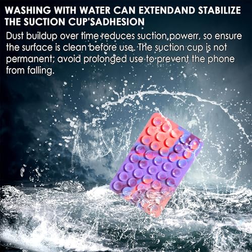 Silicone Phone Case Double Sided Suction Cup Mount Cell Phone Accessories Holder Phone Stand For Selfies Leave no Trace Washable (1PCS Black)