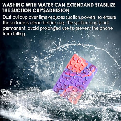 Silicone Phone Case Double Sided Suction Cup Mount Cell Phone Accessories Holder Phone Stand For Selfies Leave no Trace Washable (1PCS Black)