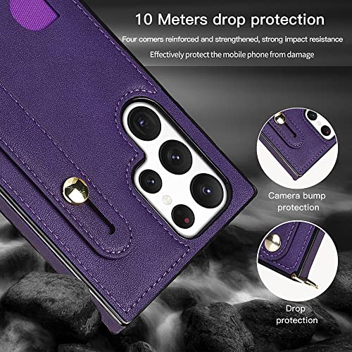 CCSmall Crossbody Case for Samsung Galaxy S23 Ultra w Card Holder KB Purple - color: Purple, size: Galaxy S23 Ultra