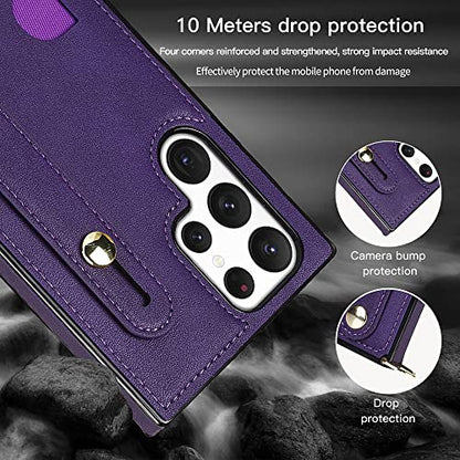 CCSmall Crossbody Case for Samsung Galaxy S23 Ultra w Card Holder KB Purple - color: Purple, size: Galaxy S23 Ultra