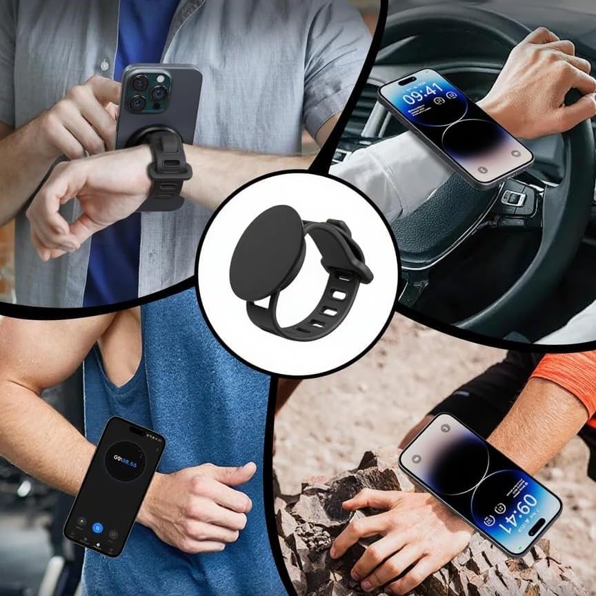 Stroller Phone Holder Universal Phone Holder for Stroller Strong magnetic phone holder with adjustable strap, stable and safe, compatible with fitness equipment, strollers, shopping carts, White - color: White
