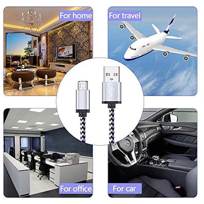 Micro USB Charger Cable, 5-Pack 6ft Micro USB Cable Cord Braided Fast