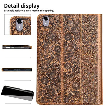 Gexmil Leather Case for iPad mini 7 A17 Pro/iPad mini 6 Gen 8.3 Inch - color: Brown