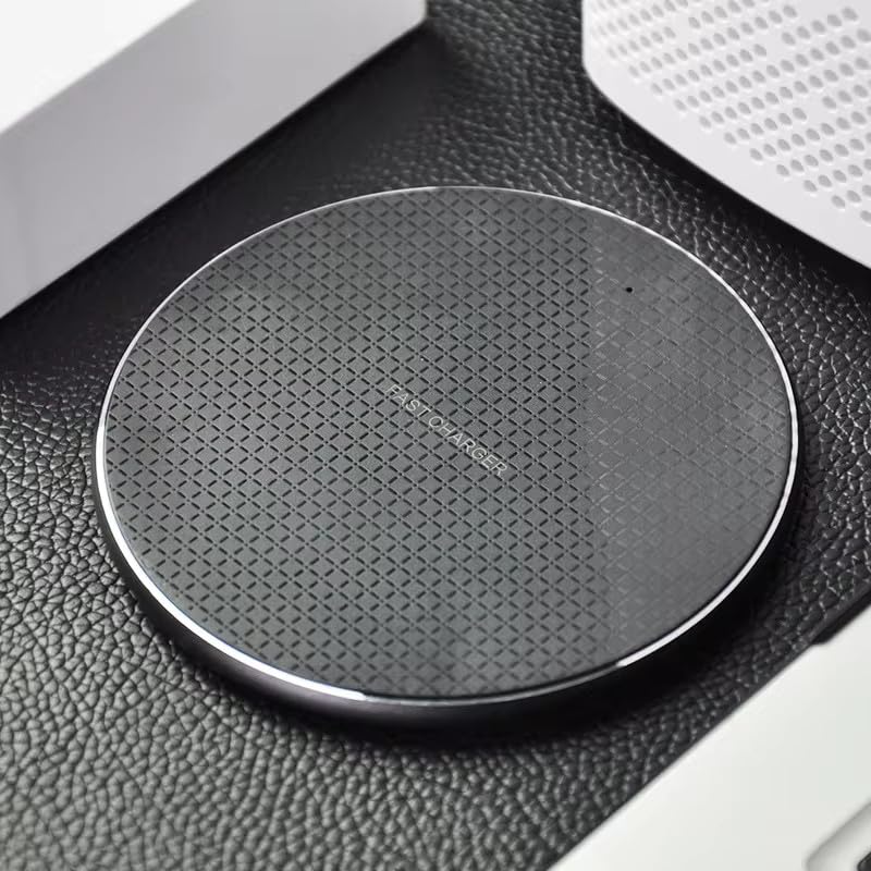 10W Qi-Certified Charging Pad, Black, Wireless Fast Charging, Compatible with Models of iPhone/Samsung/Android and More