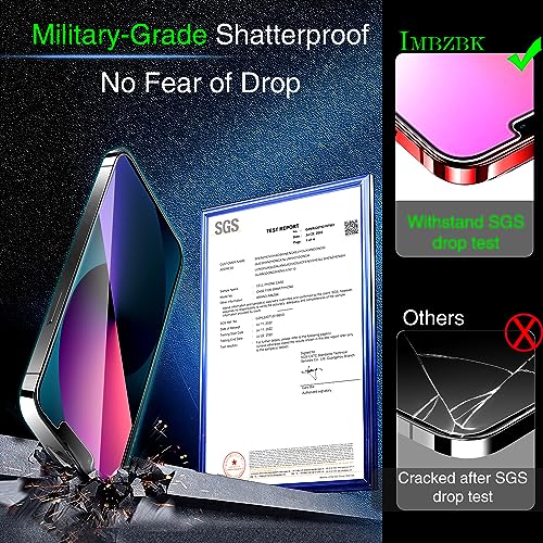 IMBZBK Screen Protector for iPhone 13, Tempered Glass, 3+3 Pack - color: 13-Transparent
