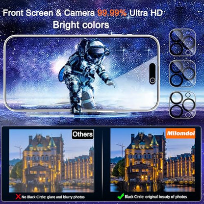 Milomdoi Privacy Screen Protector for iPhone 15 Pro Max, Tempered Glass - size: iPhone 15 Pro Max 6.7 inch