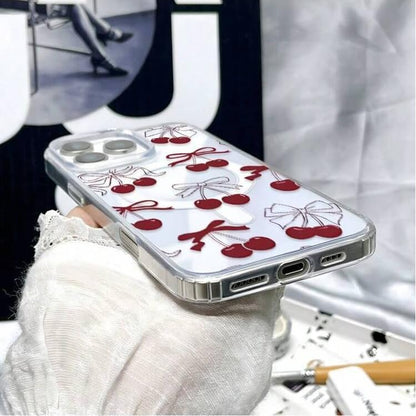 IAIYOXI Clear Case for iPhone 16 Pro, [Crystal Clear Military-Grade Drop Protection], Non-Yellowing, Slim Lightweight Transparent TPU Bumper Phone Case Cover Design - Magnet Cherry - color: Magnet Cherry, size: iPhone 16 Pro