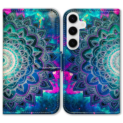 Case for Galaxy S26,Mandala Flower Space Leather Flip Phone Case Wallet Cover with Card Slot Holder Kickstand Case for Samsung Galaxy S26 - color: Mandala Flower Space Style