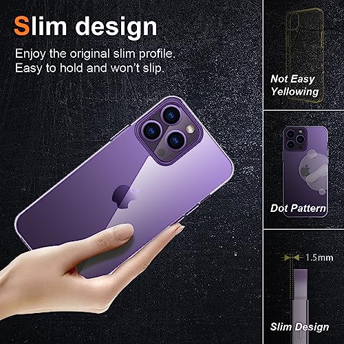Silicone Clear iPhone 14 Pro Max Case,Ultra Thin with Comfort Grip | Soft Slim-Fit TPU iPhone 14 Pro Max Phone Cover,Non-Slip,Shockproof Protection,Scrath-Resistant - size: iPhone 14 pro max case