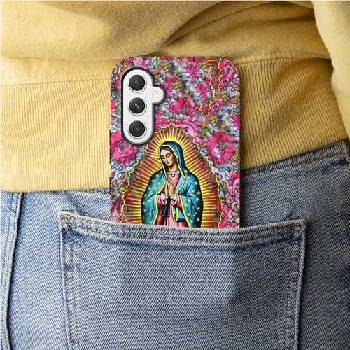Virgin Mary Phone Case for Samsung Galaxy S25, Dual Layer Shockproof Rugged Cover with Soft TPU + Hard PC, Anti-Scratch Slim Fit Wireless Charging Compatible - color: Virgin Mary, size: 6.2" Galaxy S25