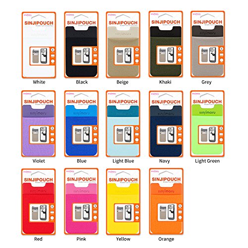 Sinjimoru Basic Cell Phone Wallet Stick on, Card Holder for Back of Phone Working as Adhesive Stretchy iPhone Wallet. Sinji Pouch Basic 2 Black - color: Black