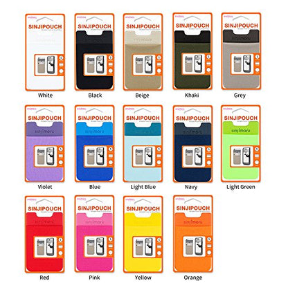 Sinjimoru Basic Cell Phone Wallet Stick on, Card Holder for Back of Phone Working as Adhesive Stretchy iPhone Wallet. Sinji Pouch Basic 2 Black - color: Black