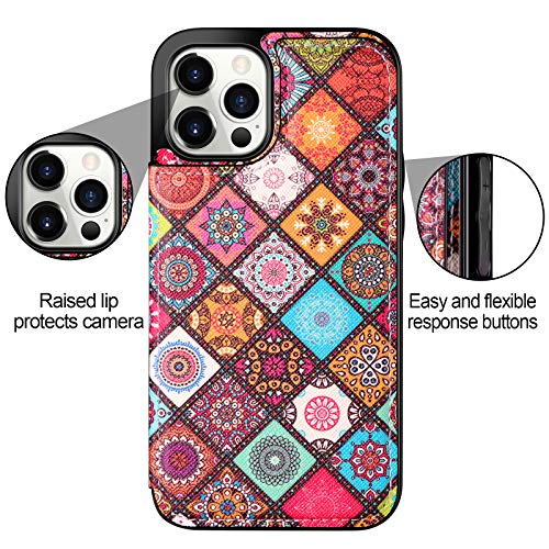 HianDier Wallet Case Compatible with iPhone 13 Pro MAX Case 5G 6.7-inch Slim Protective with Credit Card Slot Holder Flip Folio Soft PU Leather Magnetic Closure Cover, Colorful - color: Colorful