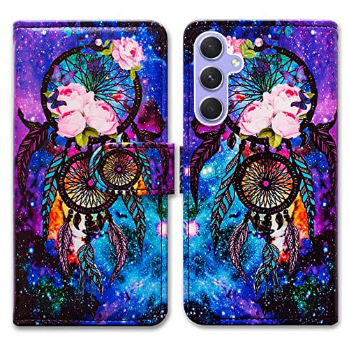 Bcov Case for Galaxy A54, Dream Catcher Galaxy Sky Leather Flip Phone Case Wallet Cover with Card Slot Holder Kickstand for Samsung Galaxy A54 5G - color: Dream Catcher Galaxy Sky