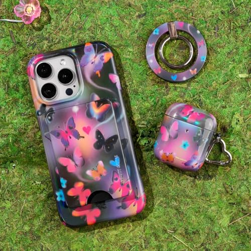 VELVET CAVIAR compatible with MagSafe Wallet - Magnetic Card Holder Wallet for iPhone 12/13/14/15 (Aurora Butterfly) - color: Aurora Butterfly