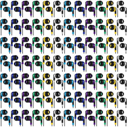 Kigeli 300 Packs Wired Earbuds Bulk, Interlaced Black - color: Interlaced Black