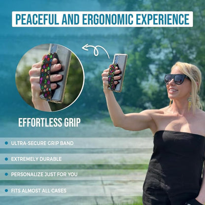 Switchbands Universal Phone Grip Straps|Stretchable Phone Loop Grip Straps |Phone Loop Grip Straps for Back of Phone case|Elastic Phone Loops for Secure handling - Textured Tapestry