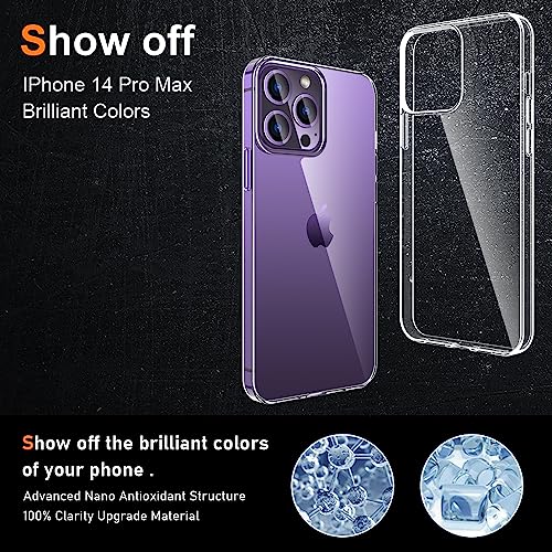 Silicone Clear iPhone 14 Pro Max Case,Ultra Thin with Comfort Grip | Soft Slim-Fit TPU iPhone 14 Pro Max Phone Cover,Non-Slip,Shockproof Protection,Scrath-Resistant - size: iPhone 14 pro max case
