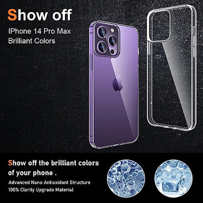 Silicone Clear iPhone 14 Pro Max Case,Ultra Thin with Comfort Grip | Soft Slim-Fit TPU iPhone 14 Pro Max Phone Cover,Non-Slip,Shockproof Protection,Scrath-Resistant - size: iPhone 14 pro max case